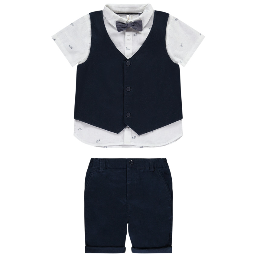 Conjunto de 3 piezas con pajarita para bebé niño 