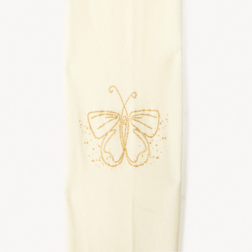 Collant fino impreso con mariposas brillantes para niña 