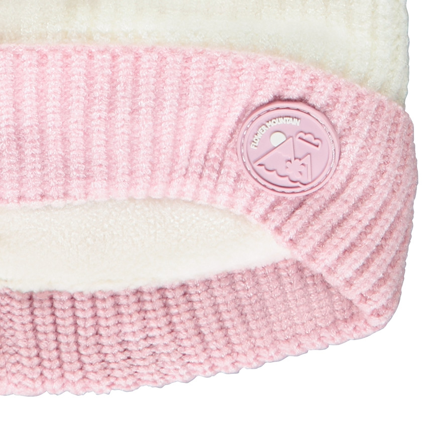 Bonete de esquí de punto perlado efecto color block para niña 