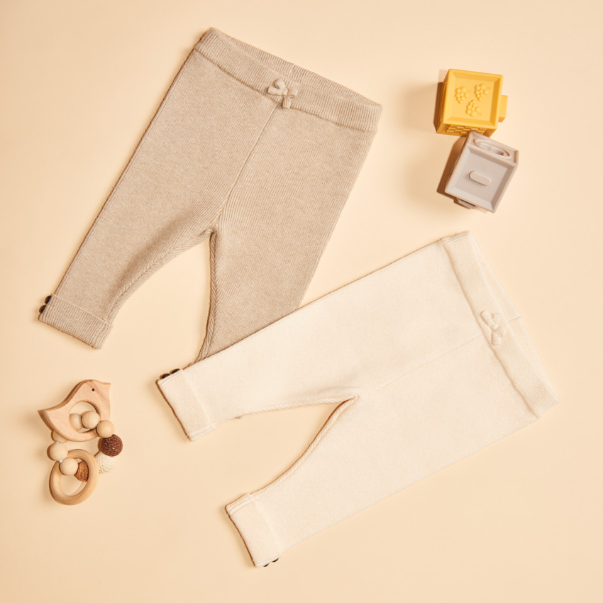 Conjunto de calzoncillos de punto acanalado para bebé niña 