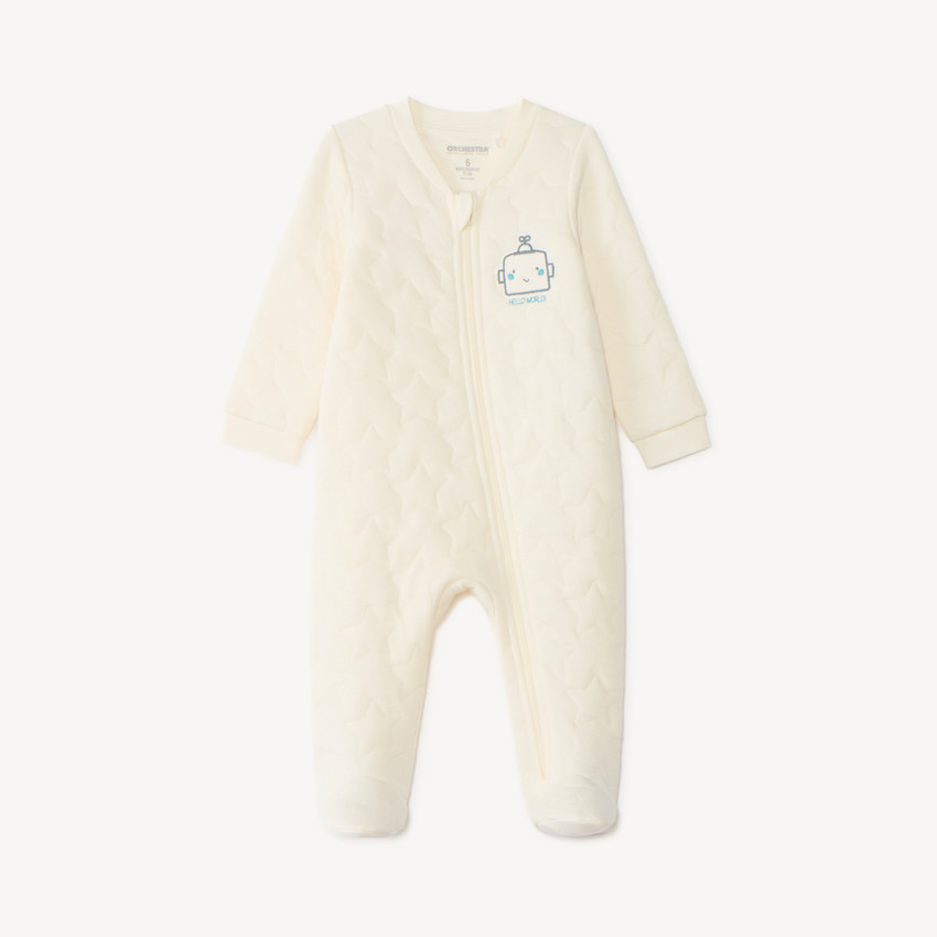 Pijamas de bebé niño con cremallera acolchados con motivos de estrellas 