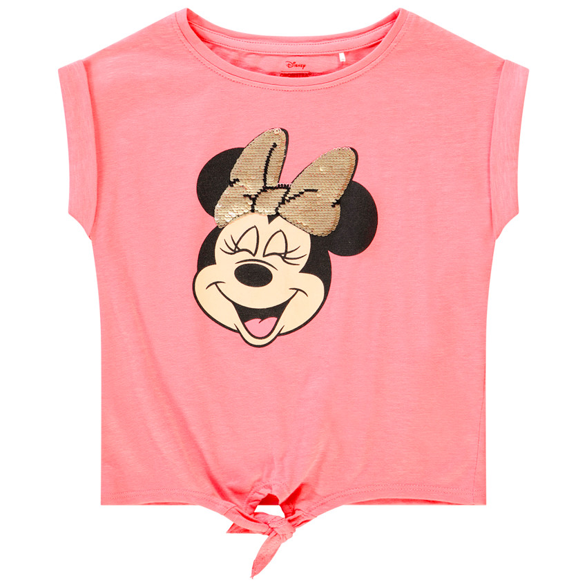 T-shirt forme boîte manches courtes print Minnie Disney détails sequins pour fille  Additional T-shirt forme boîte manches courtes print Minnie Disney détails sequins pour fille