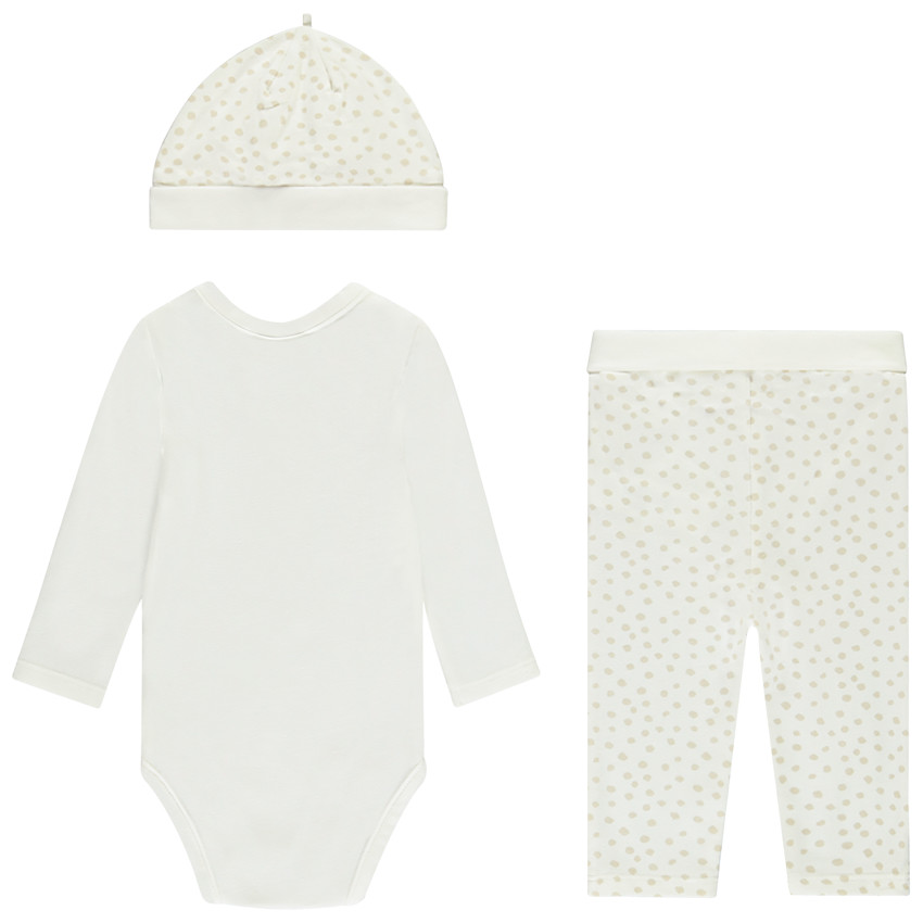 Conjunto de 3 piezas Baby 2025 estampado de manchas para bebé 