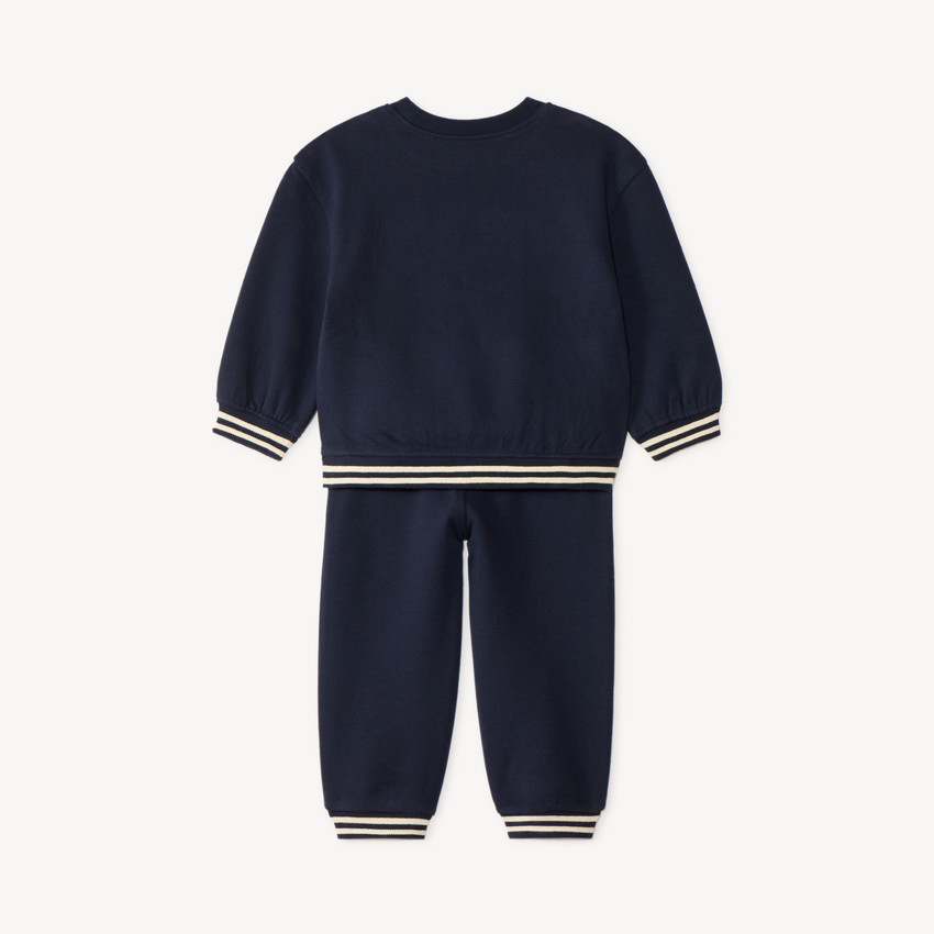 Conjunto de chándal para bebé niño con bordado de coche. 