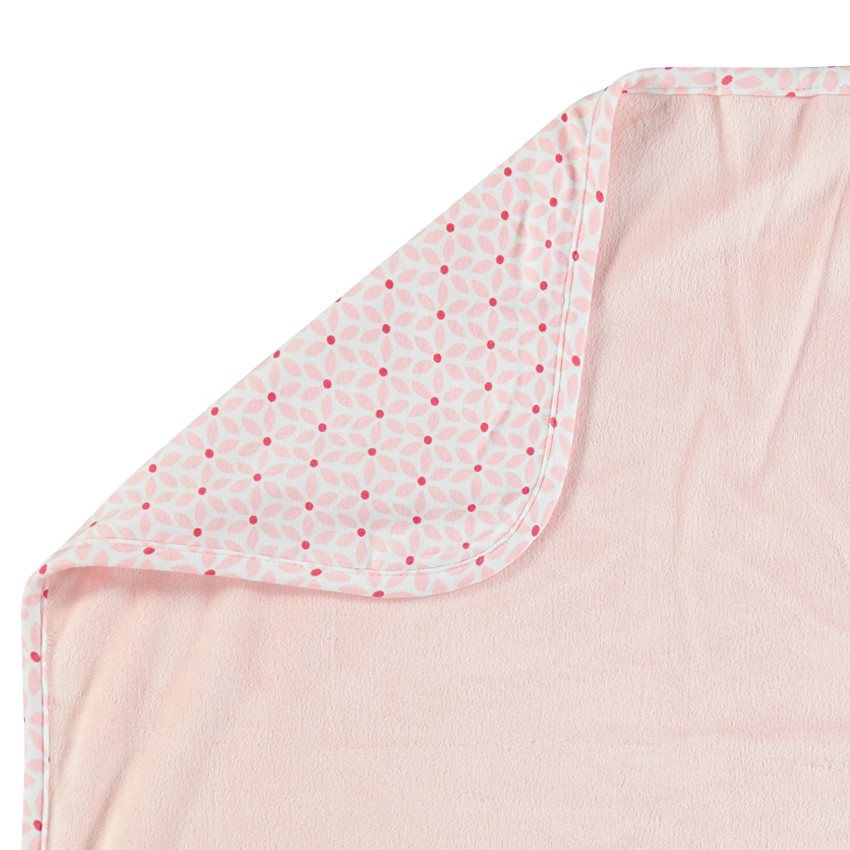 Manta de terciopelo y tejido de punto con conejito y estrella con bordado 