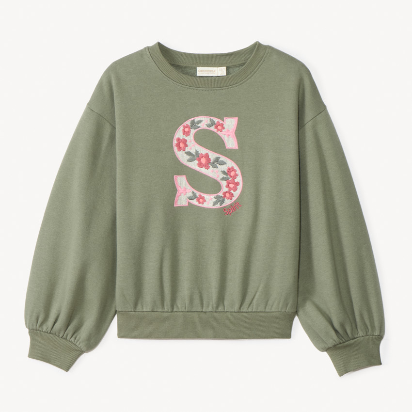 Sweat molleton oversize brodé pour fille 