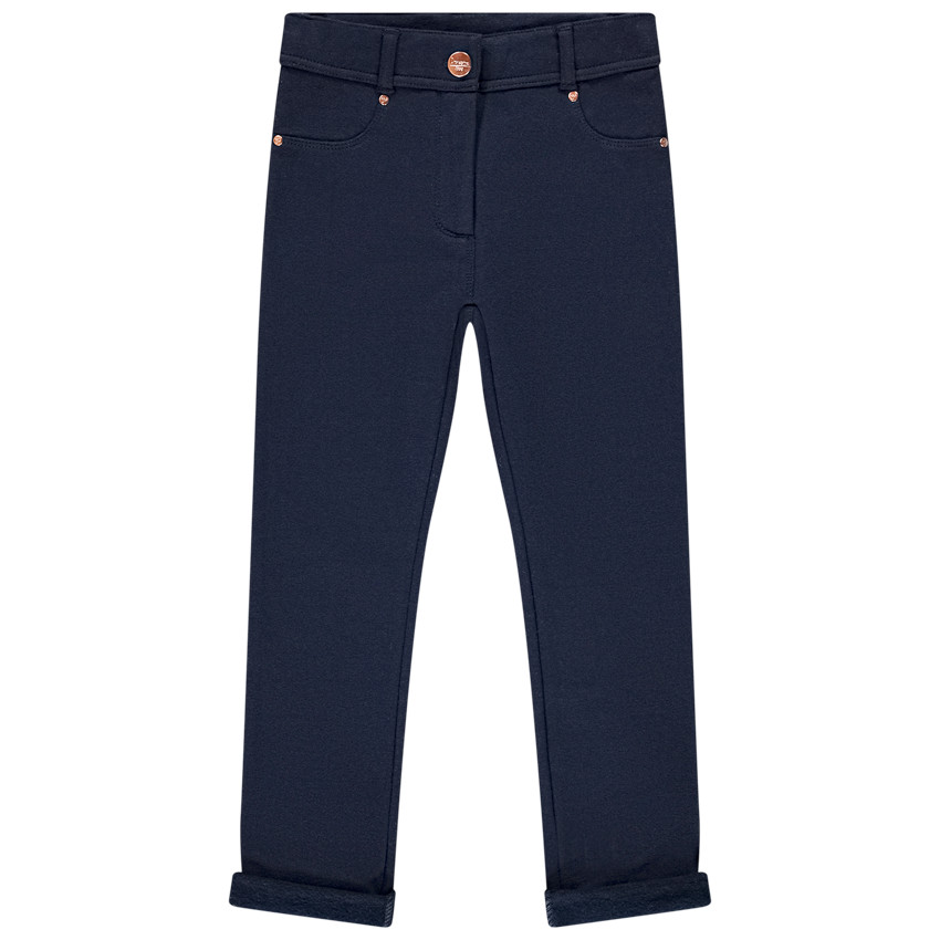 Pantalón de felpa suave liso para niña 