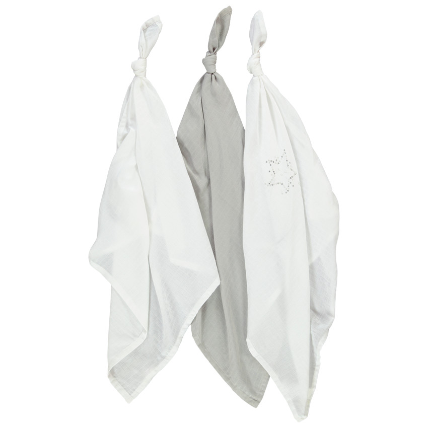 Pack de 3 muselinas de algodón con estampado de estrellas  Additional Pack de 3 muselinas de algodón con estampado de estrellas