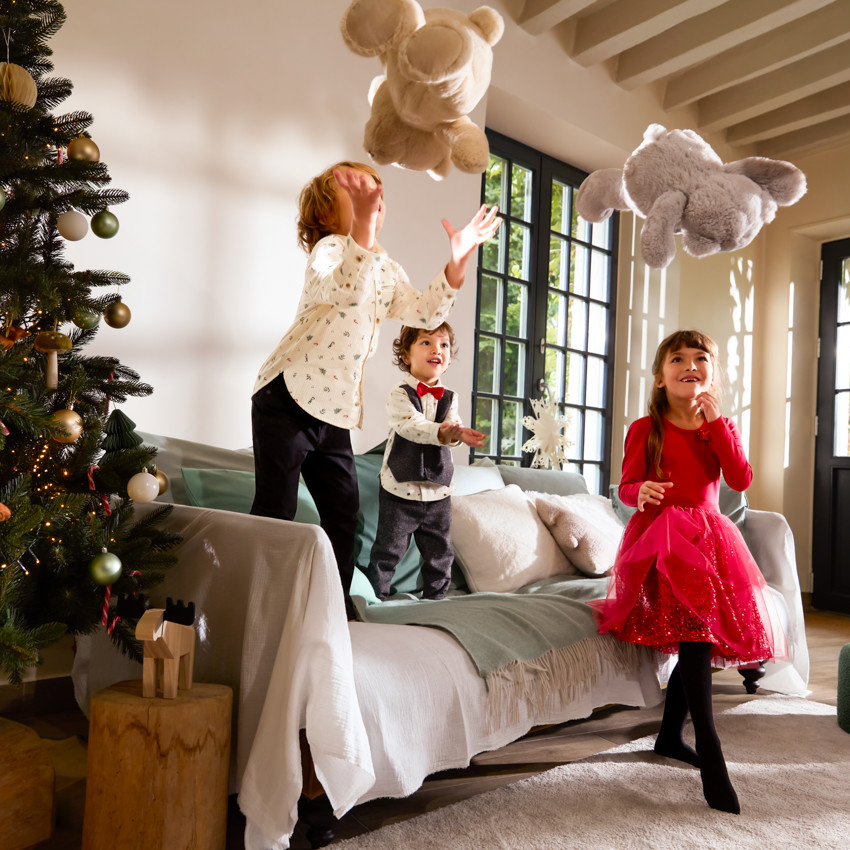 Chemise manches longues imprimé Noël pour garçon 