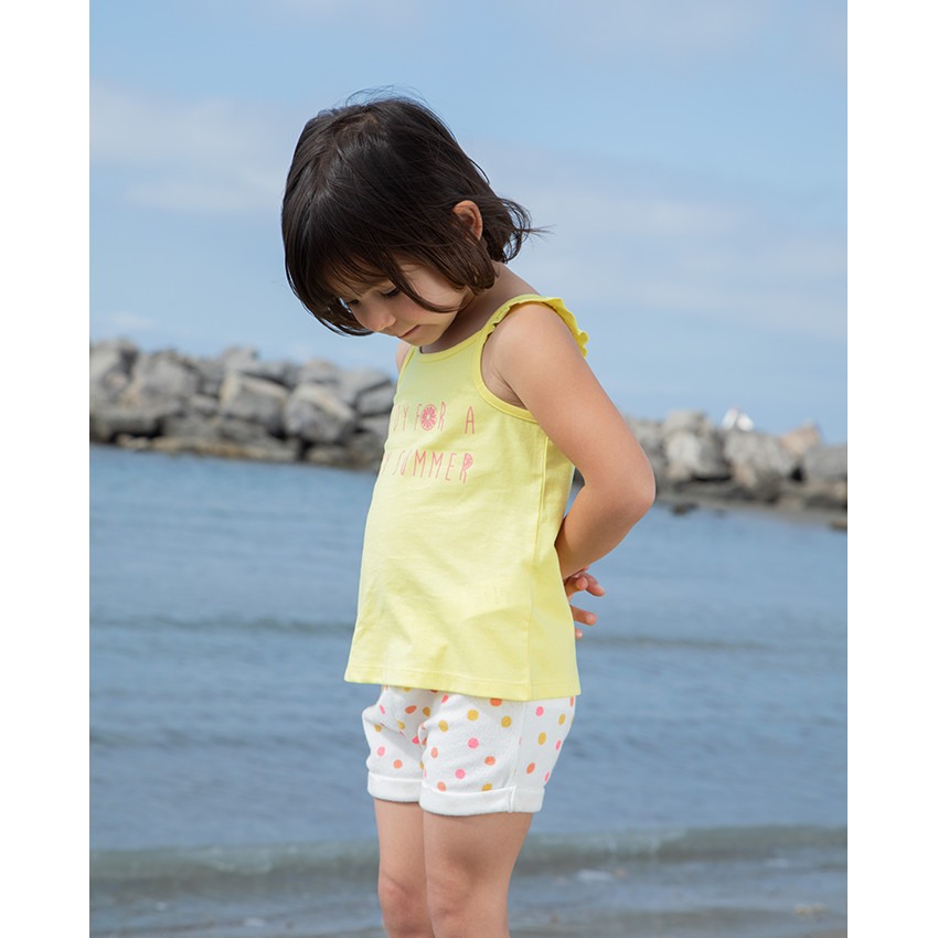 Short en éponge imprimé pois pour bébé fille 