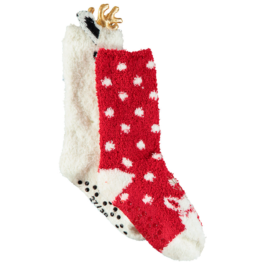 Pack 2 pares calcetines antideslizantes espíritu navideño 