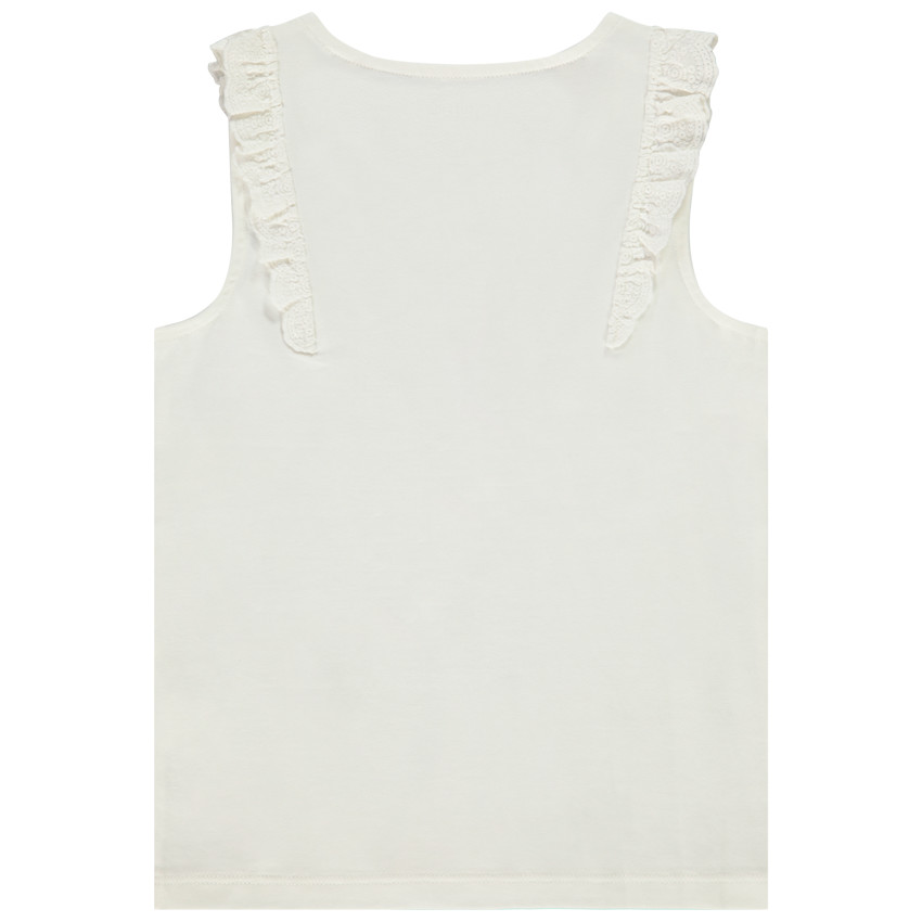Top con volantes de bordado inglés para niña 