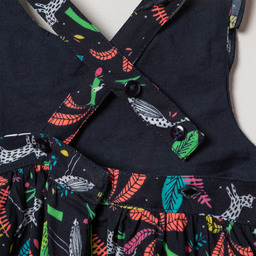 Vestido con estampado végétal all-over 