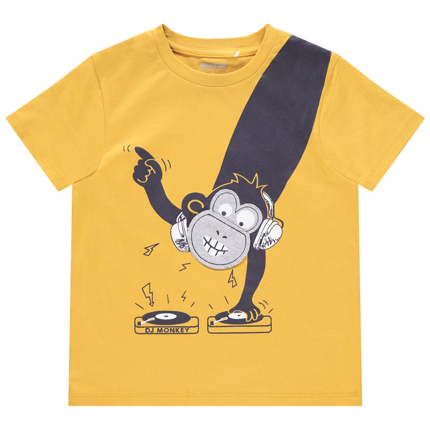 Camiseta manga corta print mono con 