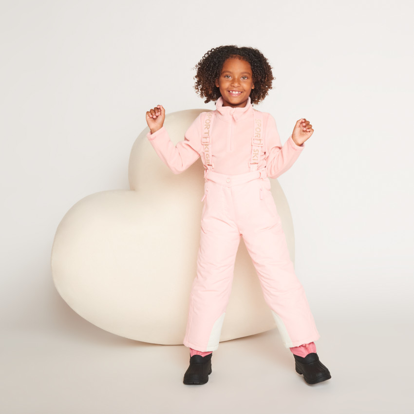 Pantalon de ski uni à bretelles amovibles pour fille 