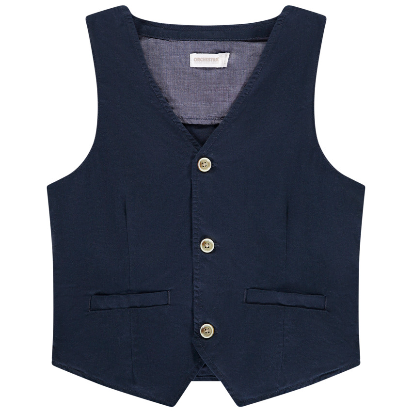 Chaleco sin mangas estilo camarero en color uniforme para niño 