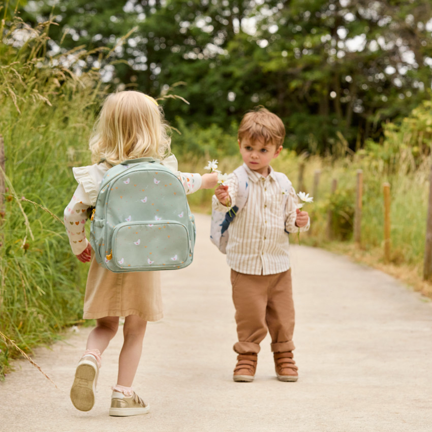 Pantalon uni en toile avec poche ludique pour bébé garçon 