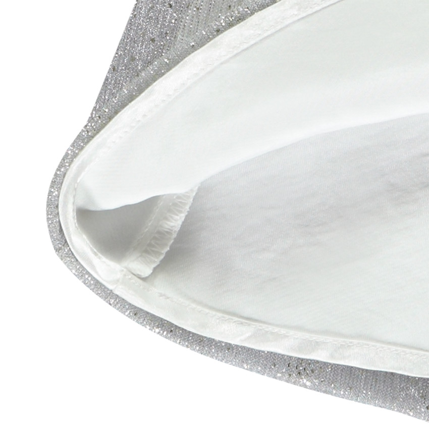 Falda patinadora de malla plateada para niña 