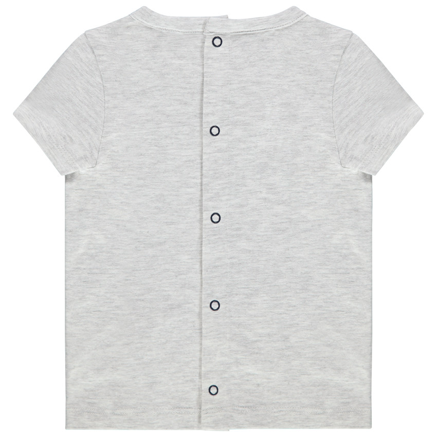 Camiseta de manga corta gris jaspeado con estampado de tigre  Additional Camiseta de manga corta gris jaspeado con estampado de tigre