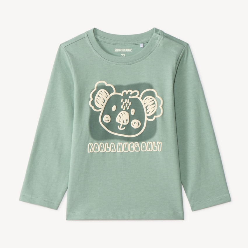 Camiseta de manga larga con estampado de koala para bebé niño 