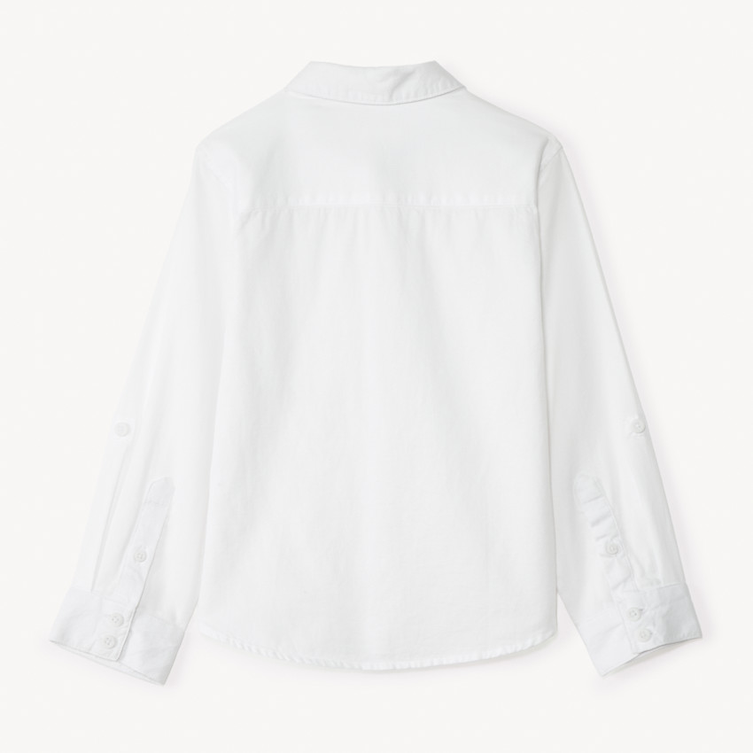 Camisa de manga larga lisa con corbata para niño 