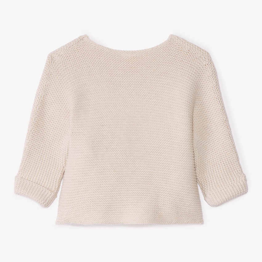 Brassière unie en tricot point mousse pour bébé 