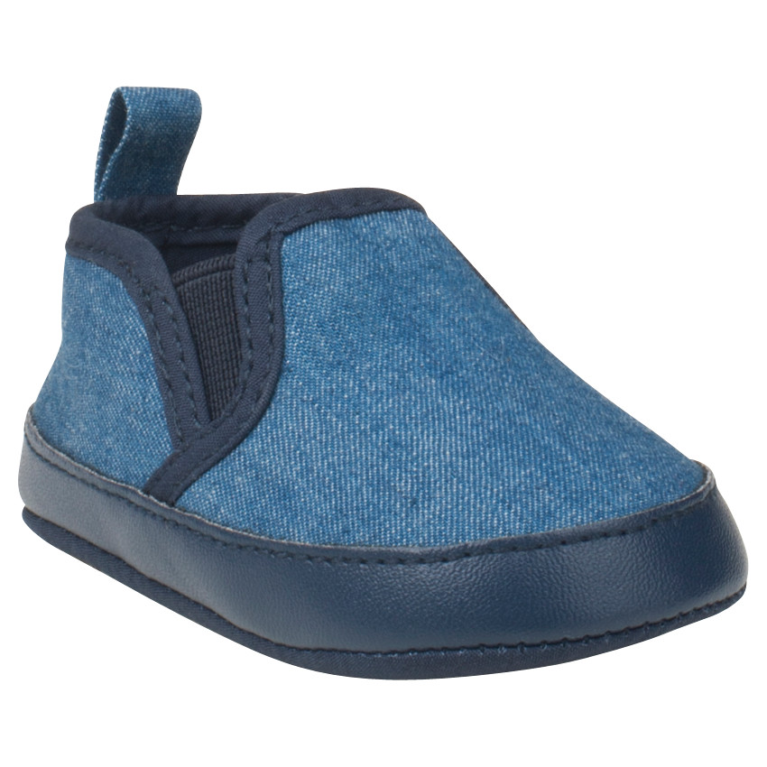 Baskets basses effet jeans à élastiques 