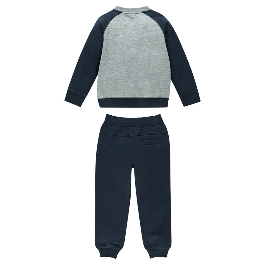 Chándal de felpa bicolor con estampados con inscripciones 