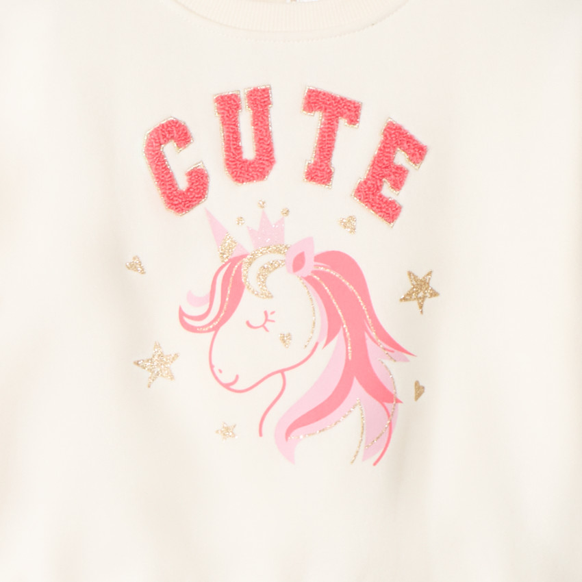 Conjunto sudadera y pantalón jogging con estampado de unicornio para bebé niña 