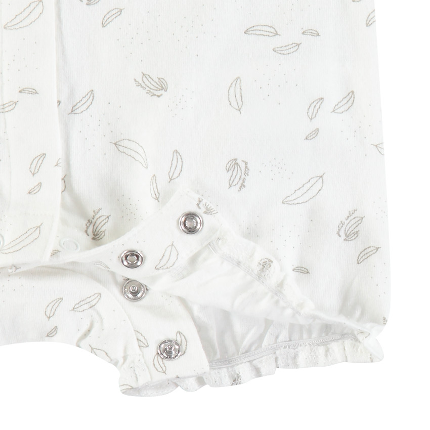 Conjunto corto de algodón con estampado de plumas 