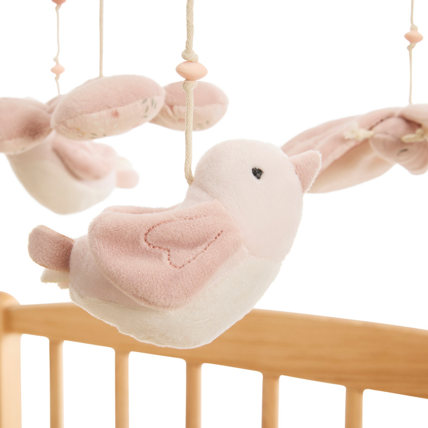 Móvil musical Promenade Bucolique rosa 