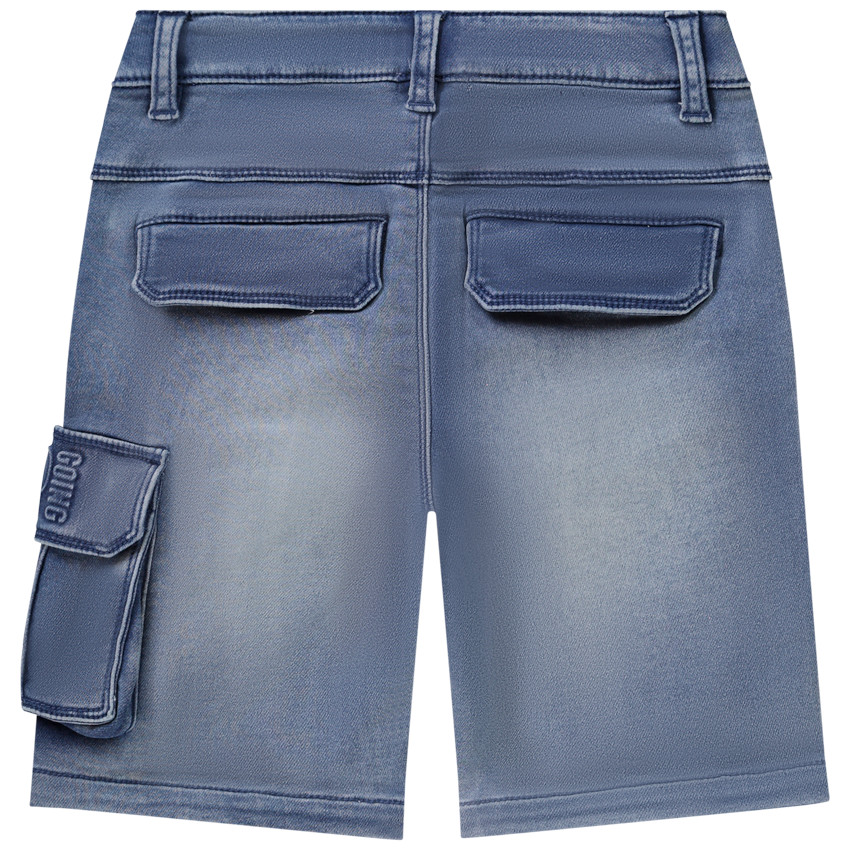 Bermudas efecto denim con bolsillo de parche para niño 
