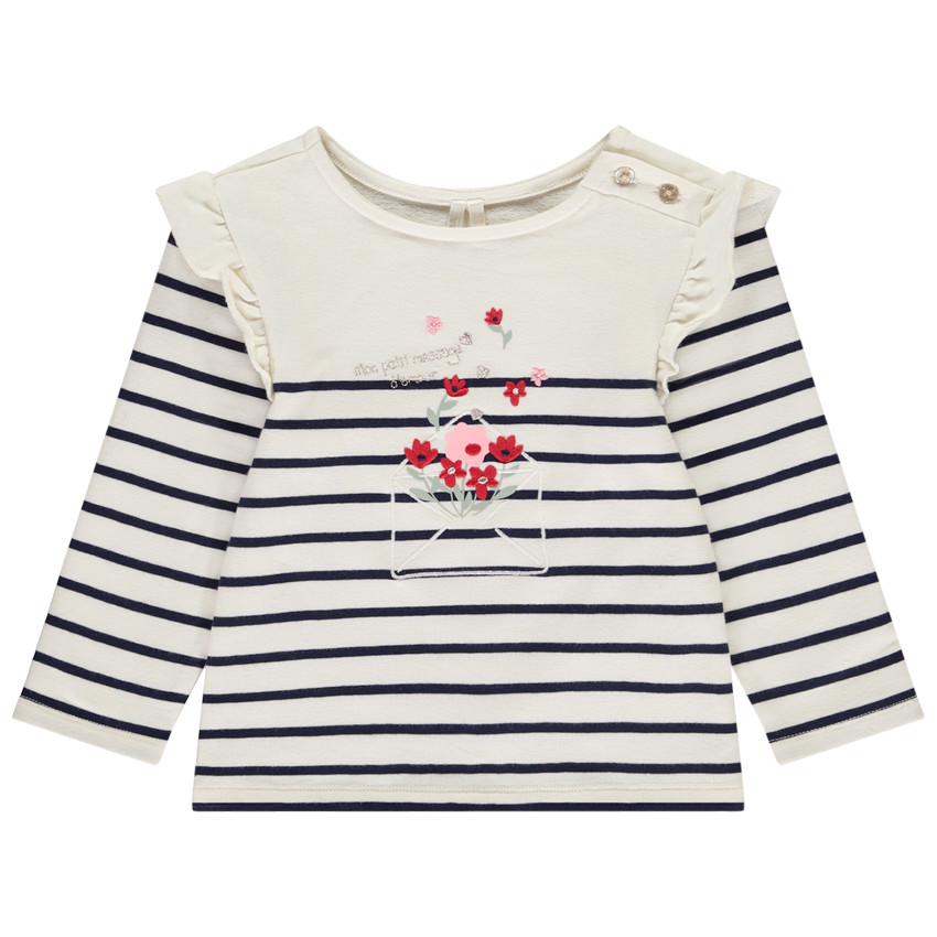 Camiseta de manga larga con estampado marinero para bebé niña 