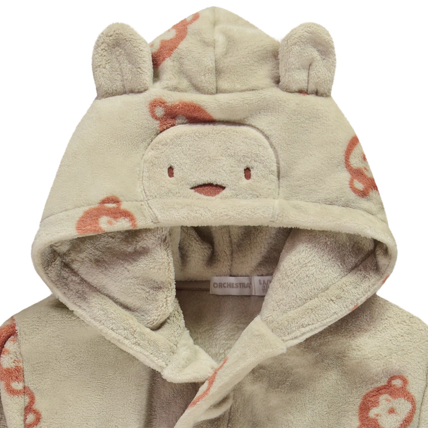 Bata de sherpa con estampado de monos para niño 