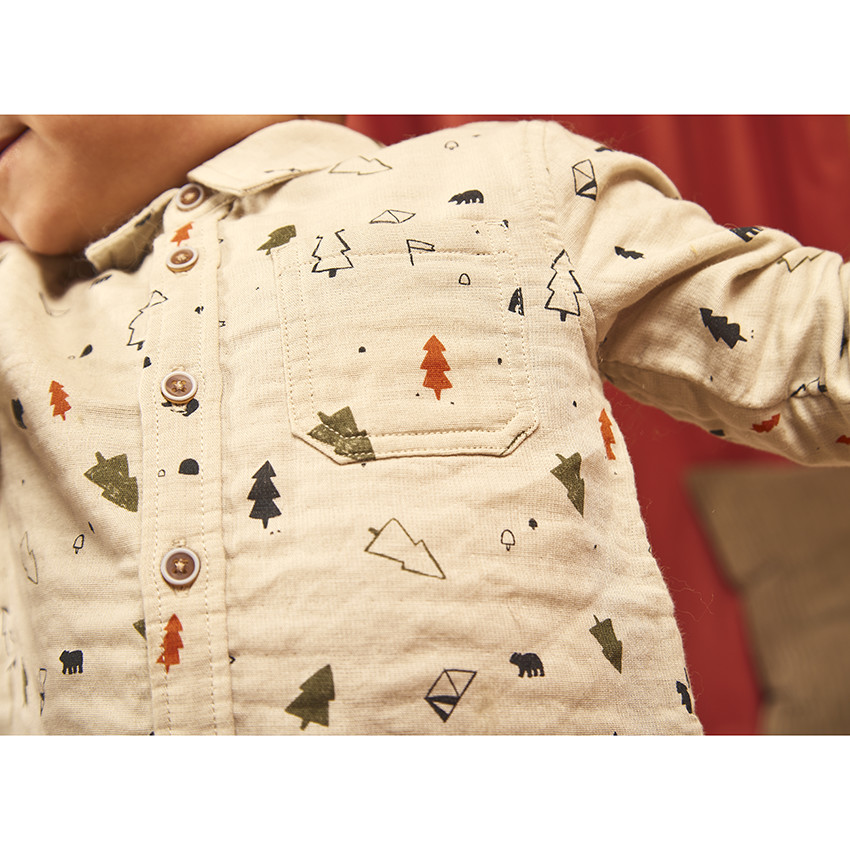 Chemise manches longues imprimé forêt pour bébé garçon 