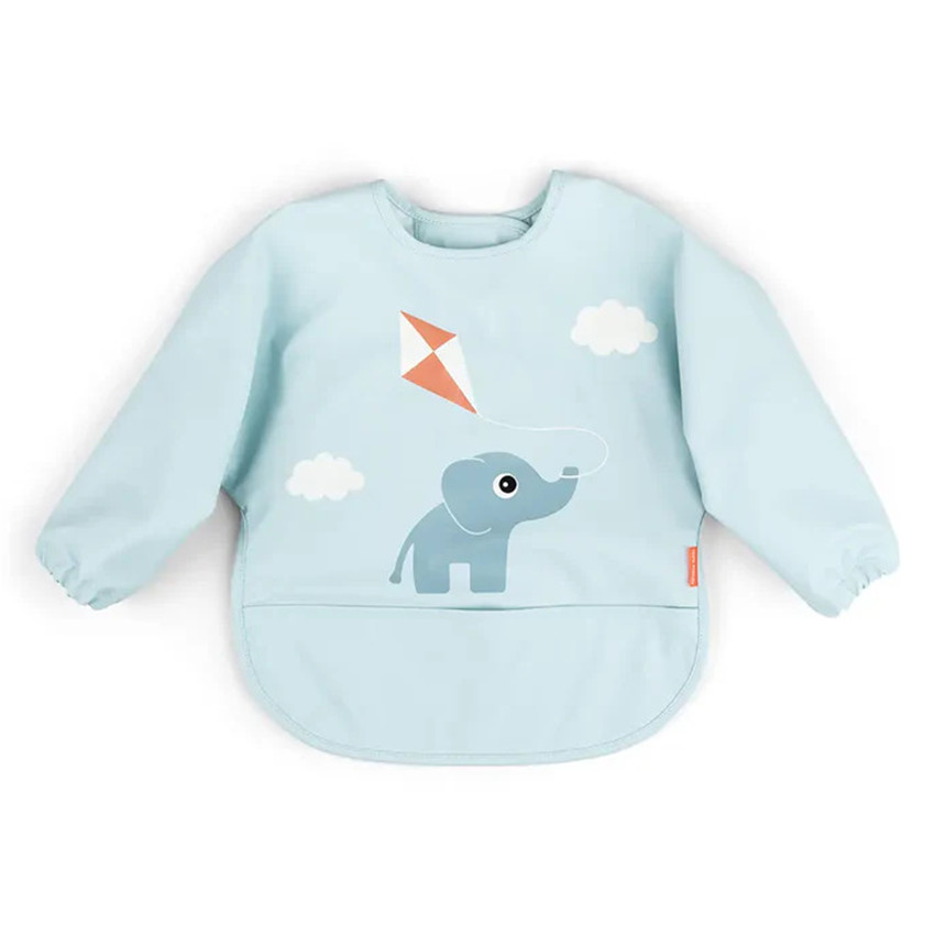 Babero tipo pelele con mangas y bolsillo Playground azul 