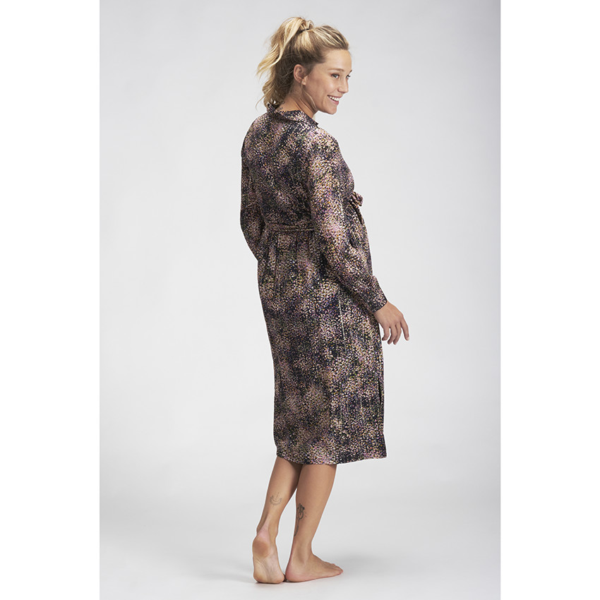 Vestido camisero para embarazada de gasa estampada 