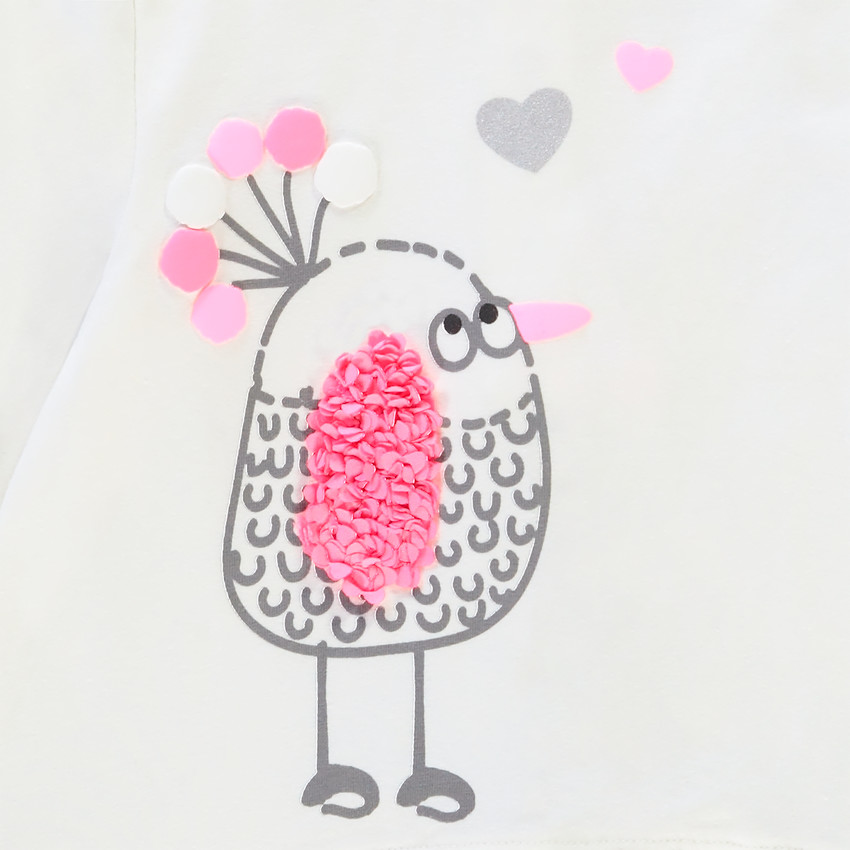 Túnica manga corta print pajarito 