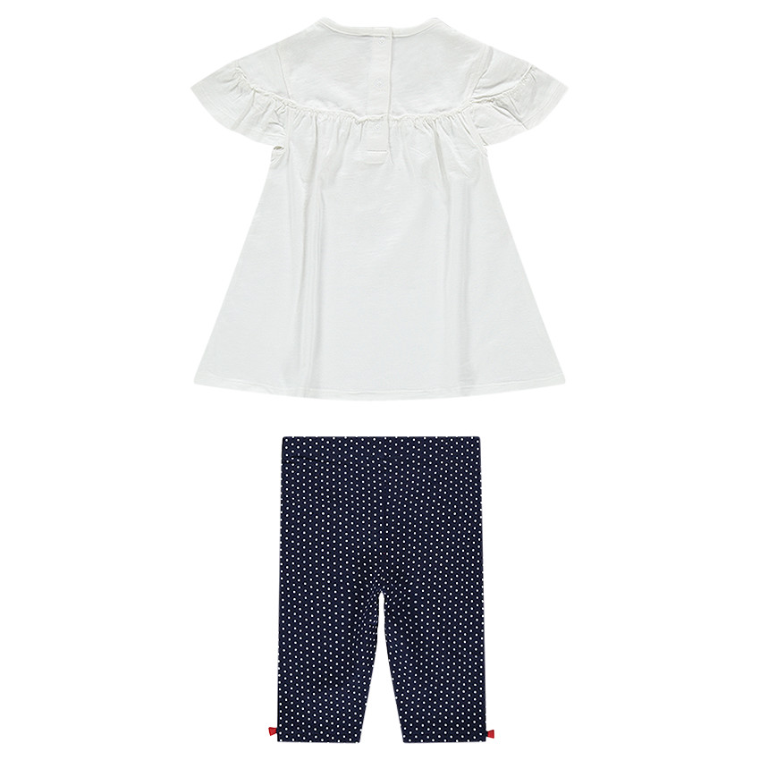 Conjunto de túnica estampada y leggings con lunares all over 