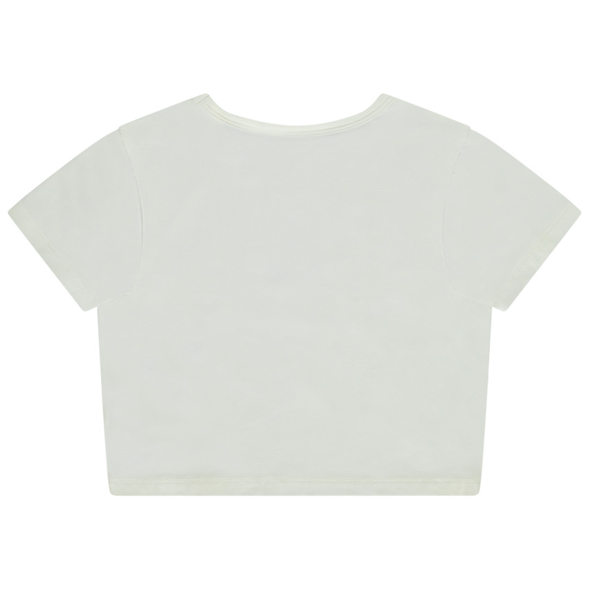 Camiseta manga corta print fantasía con relieve para niña 