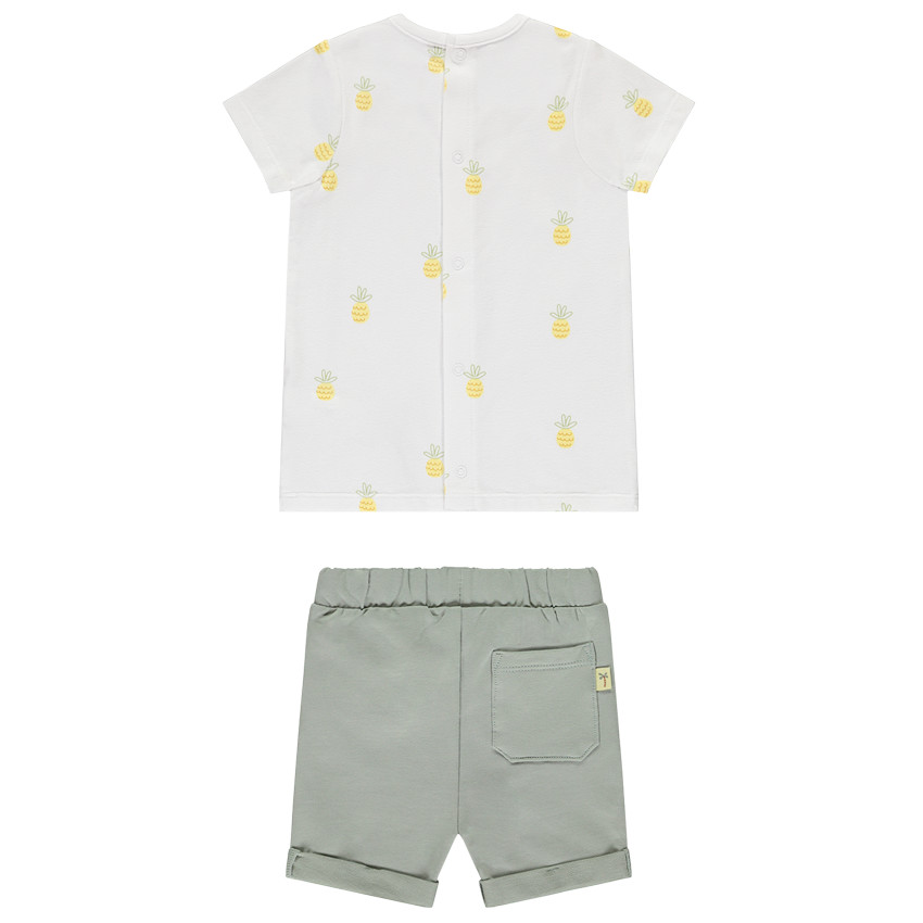 Conjunto 2 piezas con camiseta estampada de piña para bebé niño 