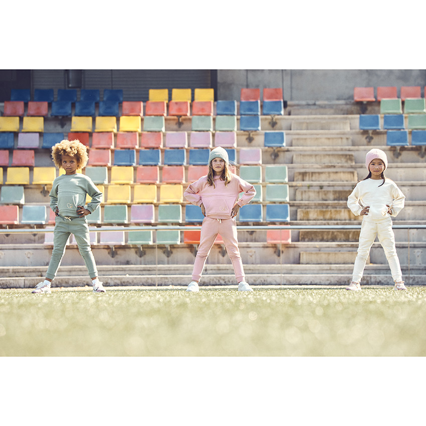 Pantalón jogging de felpa unicolor para niña 