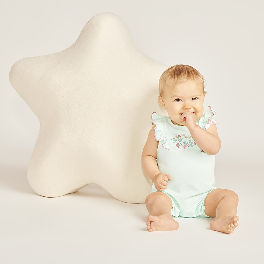 Lote de 2 monos cortos con estampado floral para niña bebé 