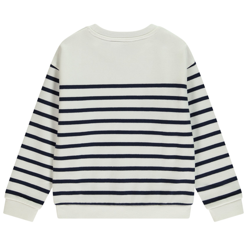 Sudadera de felpa estilo marinero con estampado brillante para niña 