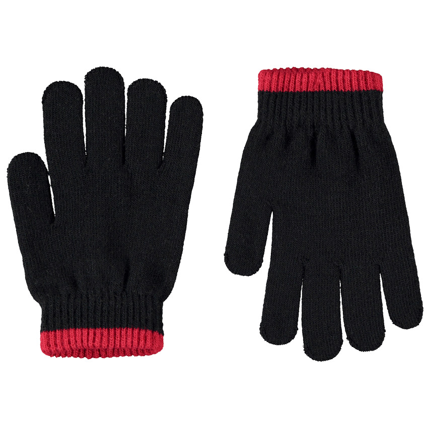 Guantes de punto lisos con base contrastada para niño 