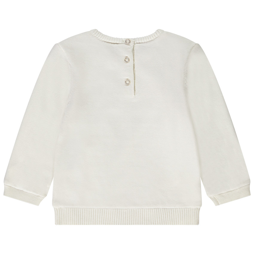 Suéter de punto estampado de pingüino con detalles brillantes para niña bebé 