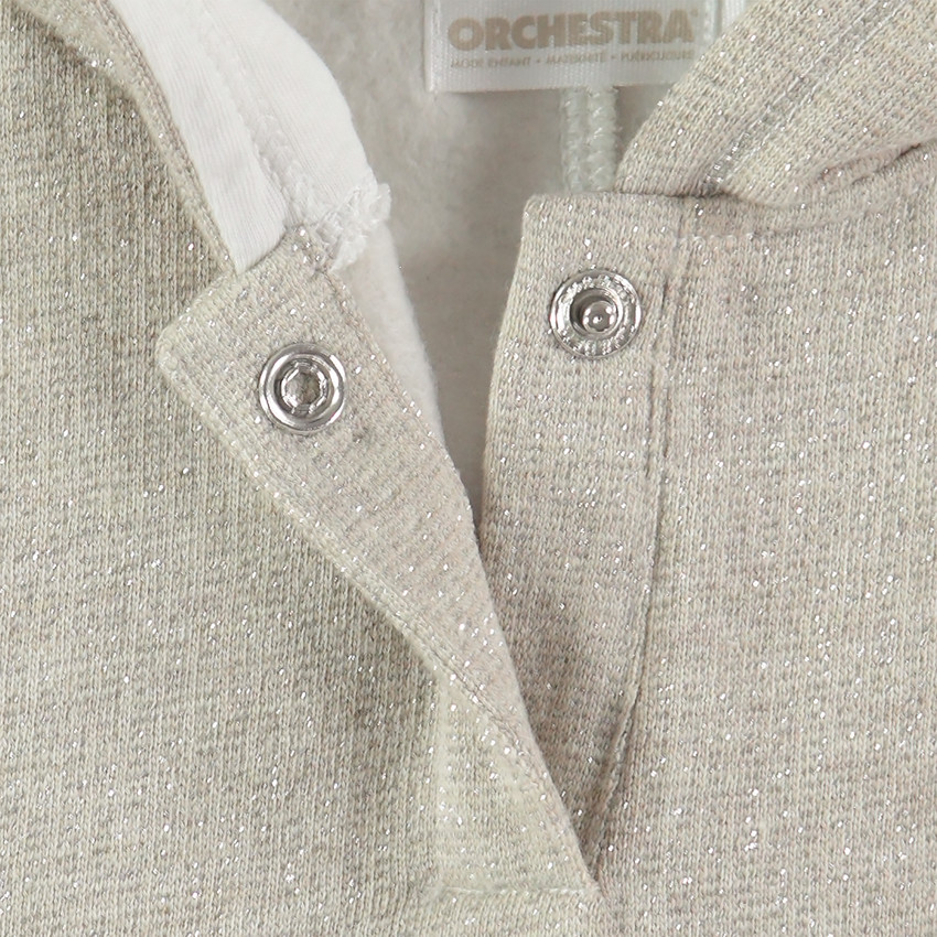 Jogging bicolor de felpa con corazón efecto pétalos    Additional Jogging bicolor de felpa con corazón efecto pétalos