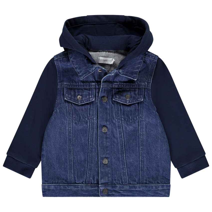 Chaqueta bicolor con capucha para bebé niño 