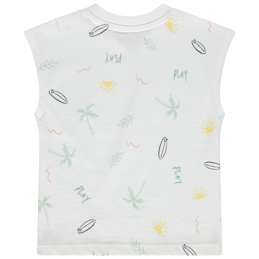 Camiseta sin mangas corte holgado con estampado fantasía para bebé niño 