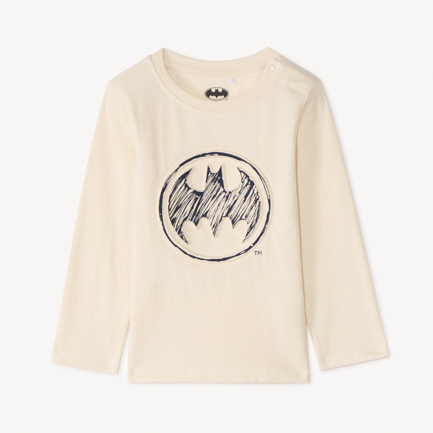 Camiseta de manga larga con estampado en relieve de Batman Warner para niño. 